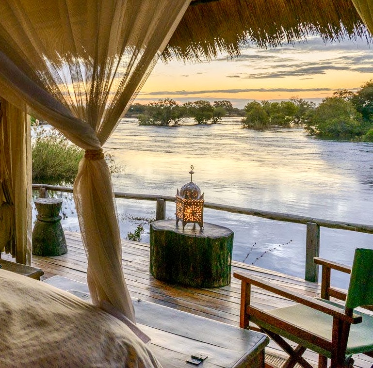 Sindabezi Island, part of Tongabezi  Lodge. Victoria Falls. Livingstone. Zambia